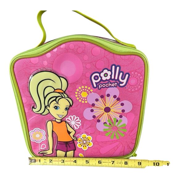 VTG 2007 Polly Pocket Carry Case Pink Flower Zip Bag by Tara Mattel 10"x3"x12" - Picture 8 of 12